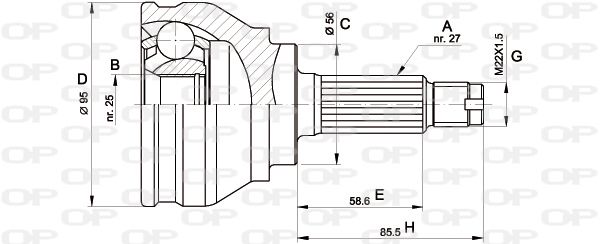 OPEN PARTS Nivelsarja, vetoakseli CVJ5151.10